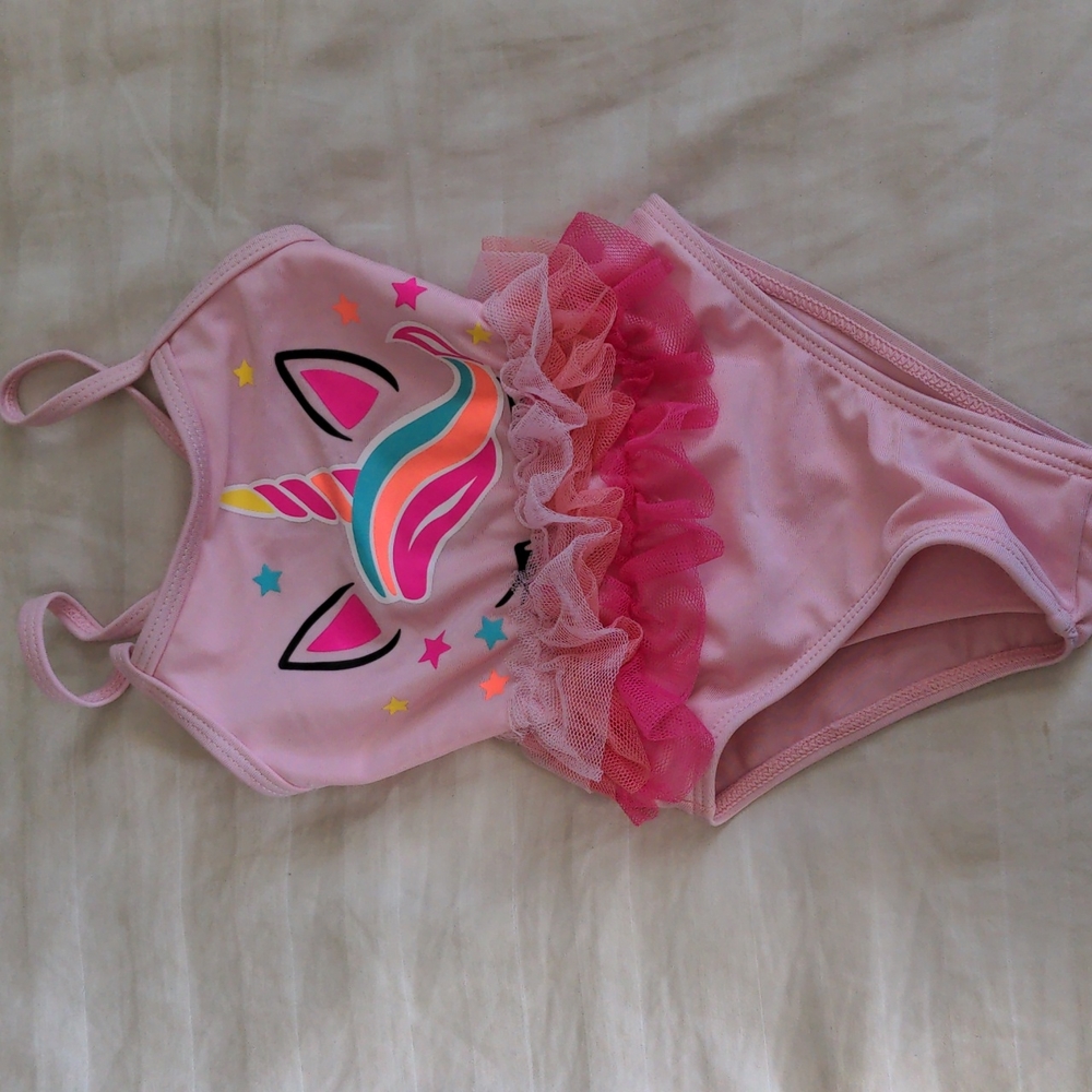 Girls 18 Month Pink Unicorn Swimsuit